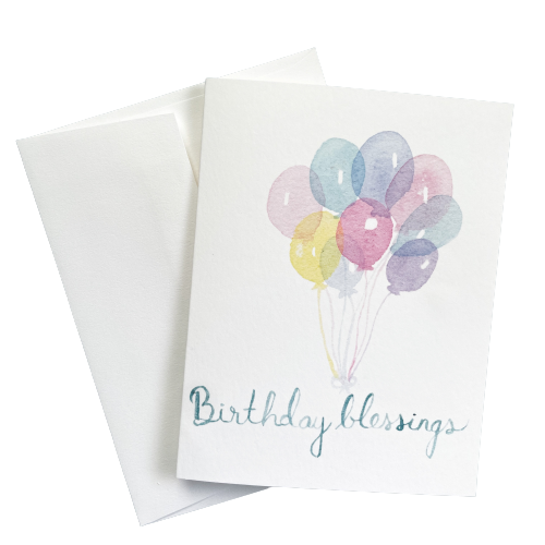 Birthday Blessings Happy Birthday Watercolor Greeting Card