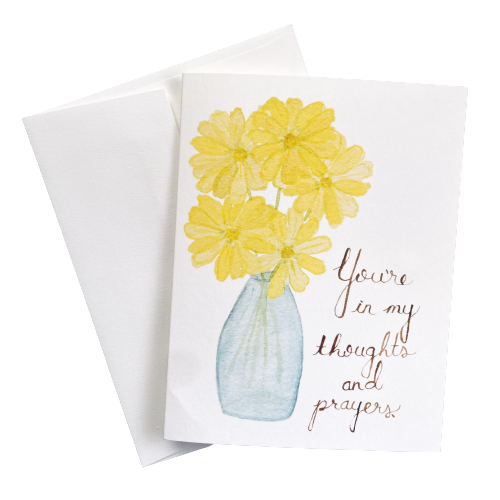 You're in My Thoughts and Prayers Watercolor Greeting Card
