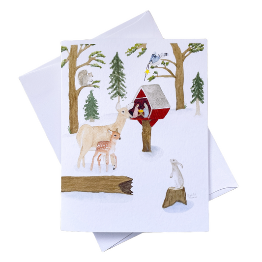Nativity in the Forest Christian Christmas Notecard Set