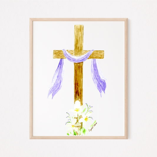 Cross with Lilies Downloadable Print