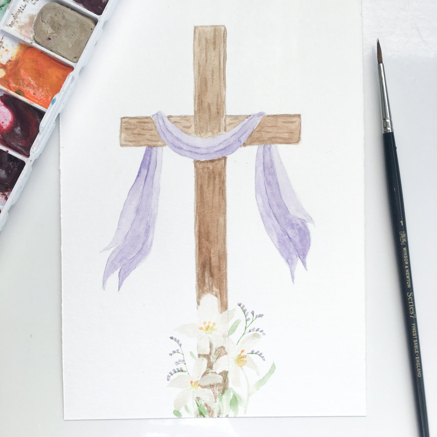 Cross with Lilies Downloadable Print