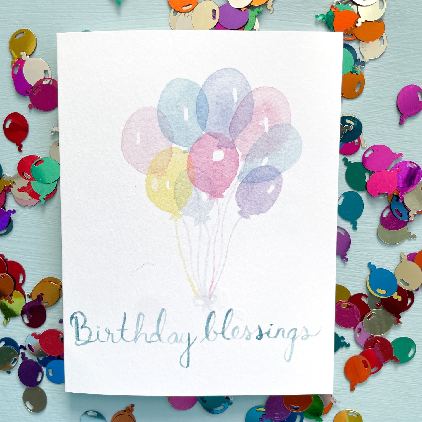 Birthday Blessings Happy Birthday Watercolor Greeting Card