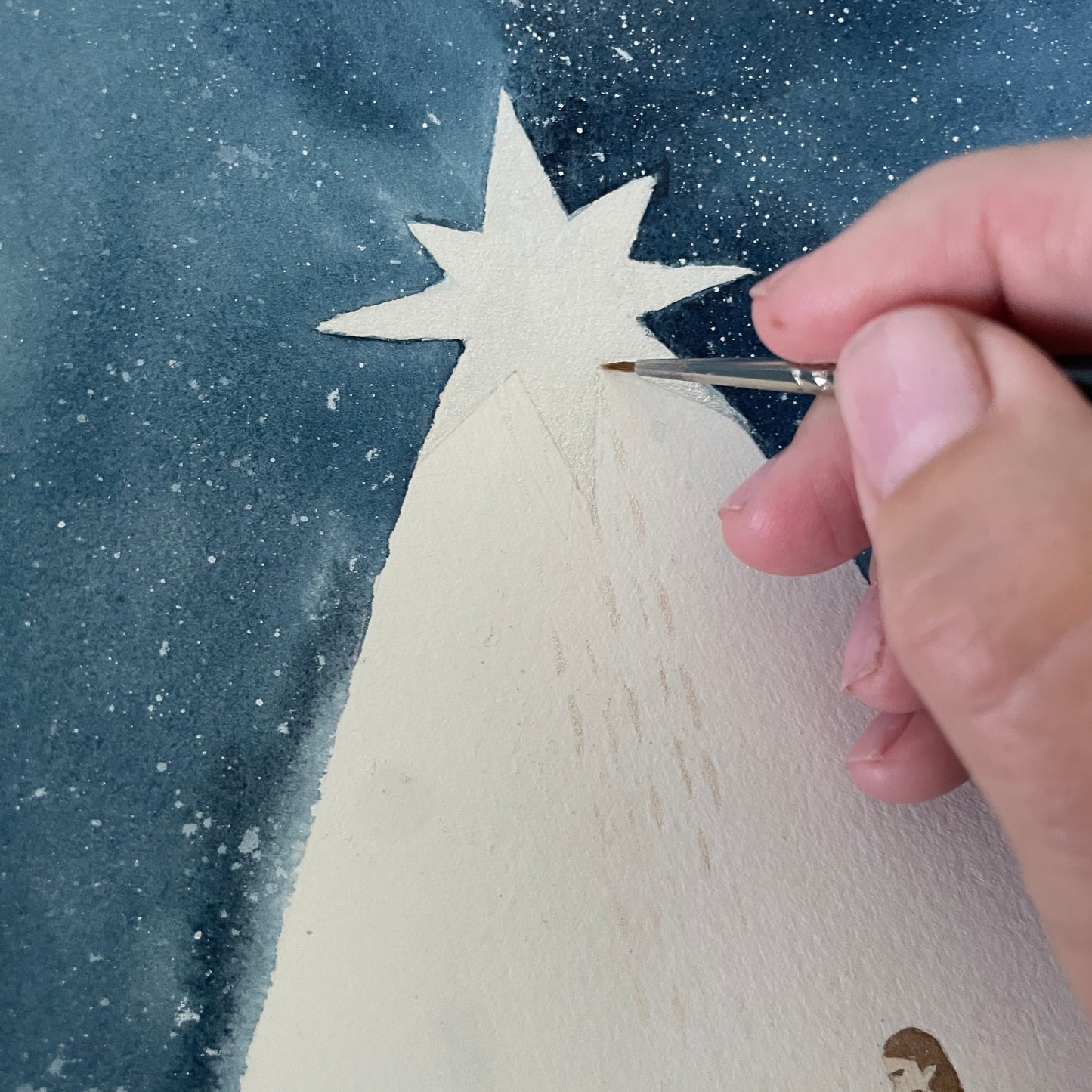 Starry Night Nativity Notecards