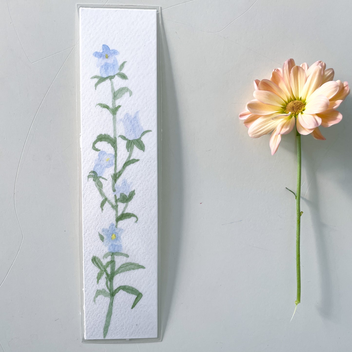 Hand-Painted Watercolor Flower Bookmark