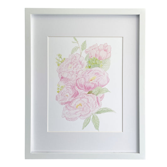 Watercolor Pink Peonies Art Print