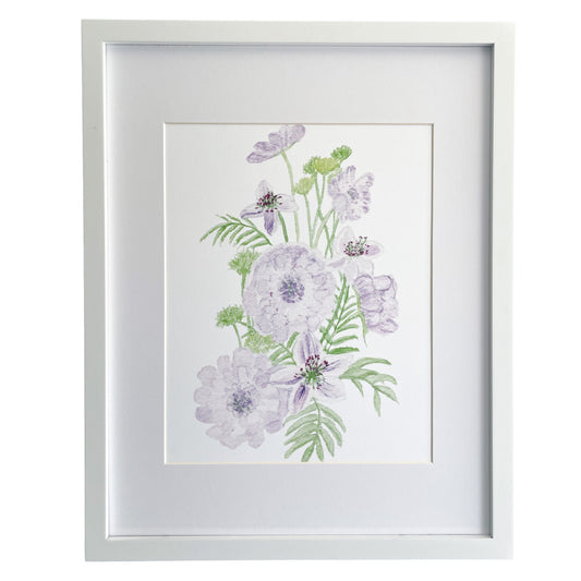 Watercolor Purple Bouquet Art Print